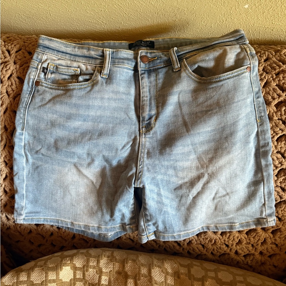 Judy Blue Distressed Blue Jean Shorts